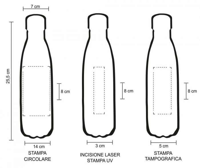 Blacky-Borraccia 790ml personalizzata con incisione laser